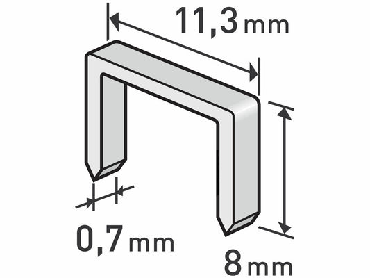 Extol Tűzőgépkapocs, 1000db/csomag, 8mm, 11,3x0,52x0,70mm