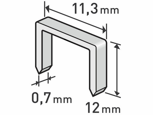 Extol Tűzőgépkapocs, 1000db/csomag, 12mm, 11,3x0,52x0,70mm