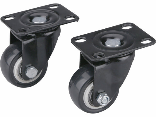 Extol Készülékgörgő 2 db, önbeálló, fekete PVC, 40mm