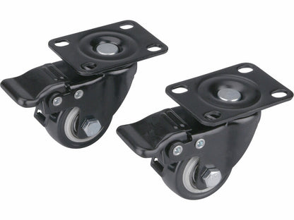 Extol Készülékgörgő 2 db, önbeálló, rögzítőfékkel, fekete PVC, 40mm