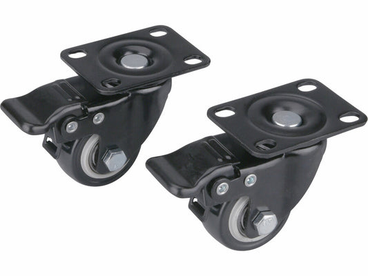 Extol Készülékgörgő 2 db, önbeálló, rögzítőfékkel, fekete PVC, 40mm