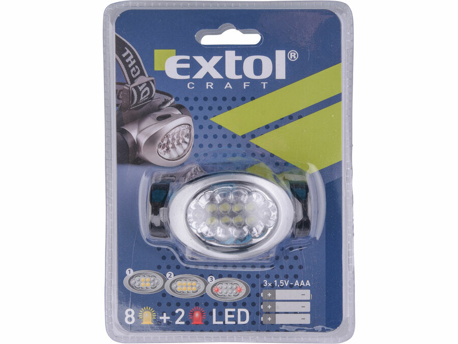 Extol Fejlámpa 8 + 2 LED dióda