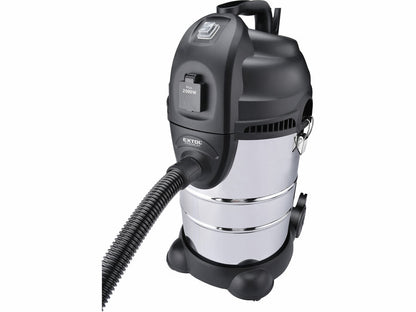 Extol Műhelyporszívó, multifunkcionális aljzatos és szűrőtisztító funkcióval, 30l, 6m kábel, 3m tömlő, 1400W