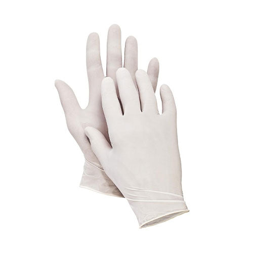 Kesztyű egyszer használatos latex púderes L 100db