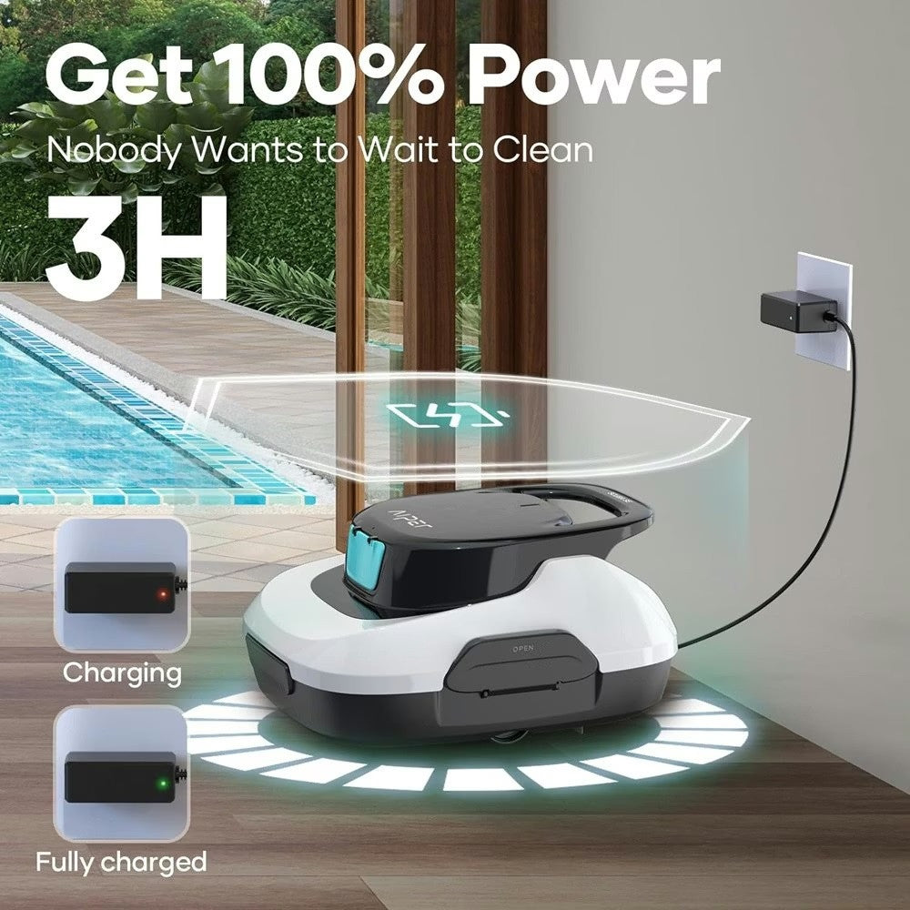 Aiper Scuba 800 SE Elite White akkumulátoros medencetisztító robot, fehér, 80 m2, szűrőkosár: 2 l