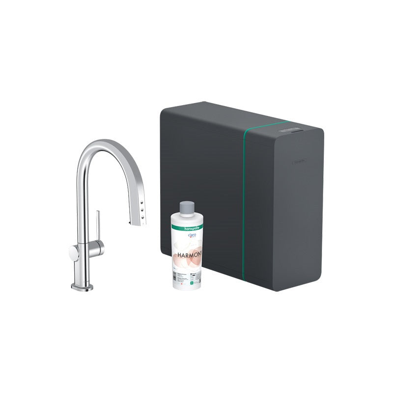 Hansgrohe Aqittura M91 Vízszűrős konyhai csaptelep és szódakészítő rendszer 210, kihúzható zuhanyfejjel, 1jet, króm
