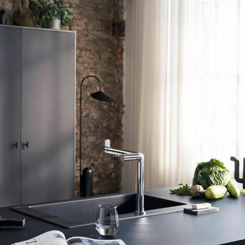 Hansgrohe Aqittura M91 Vízszűrős konyhai csaptelep és szódakészítő rendszer 240, kihúzható zuhanyfejjel, 1jet, króm