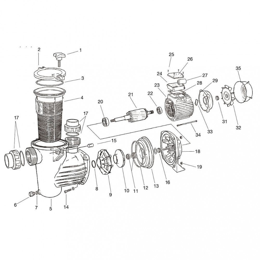 Optima 25M medence szivattyú, 230V, 0.25 HP, 4m3/h