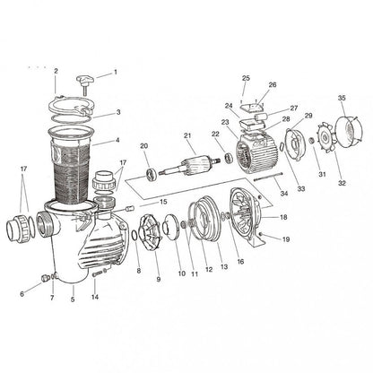 Optima 25M medence szivattyú, 230V, 0.25 HP, 4m3/h