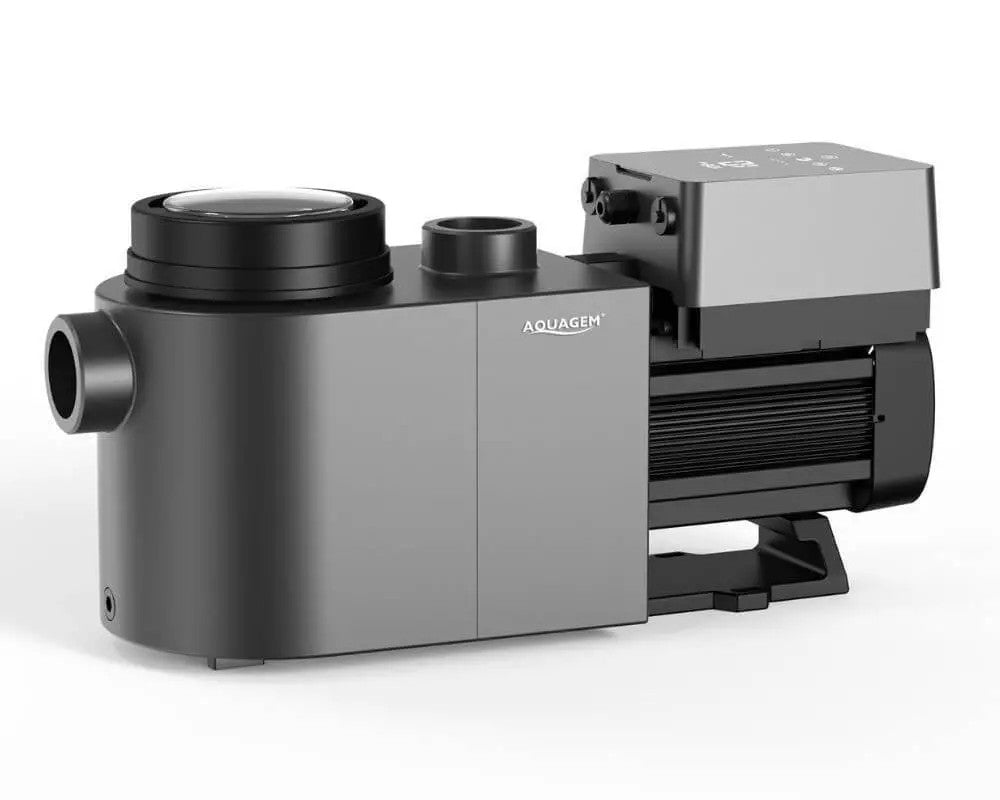 Inverteres medence szivattyú, Aquagem InverEco DE28, digitális vezérlés, 30–100% teljesítményszabályzás, 4 programozható időzítés, érintőkijelző, visszamosás funkció, 1,5 kW, 31 m3/h