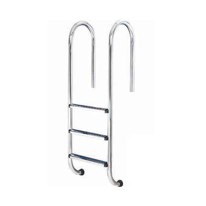 Medence létra, AISI304, kis ívű, 3 fokos, ezüst, rozsdamentes acél, csúszásmentes, ergonomikus (AS-110003)