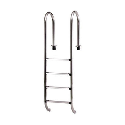 Medence létra, AISI316, kis ívű, 4 fokos, ezüst, rozsdamentes acél, csúszásmentes, ergonomikus (AS-110014)