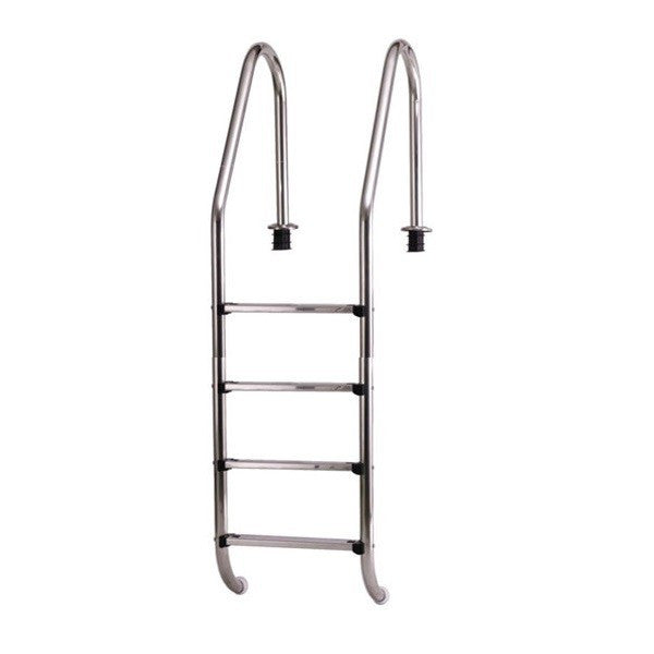 Medence létra, AISI304, nagy ívű, 4 fokos, ezüst, rozsdamentes acél, csúszásmentes, ergonomikus (AS-111004)