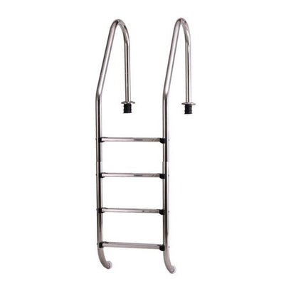 Medence létra, AISI316, nagy ívű, 4 fokos, ezüst, rozsdamentes acél, csúszásmentes, ergonomikus (AS-111014)