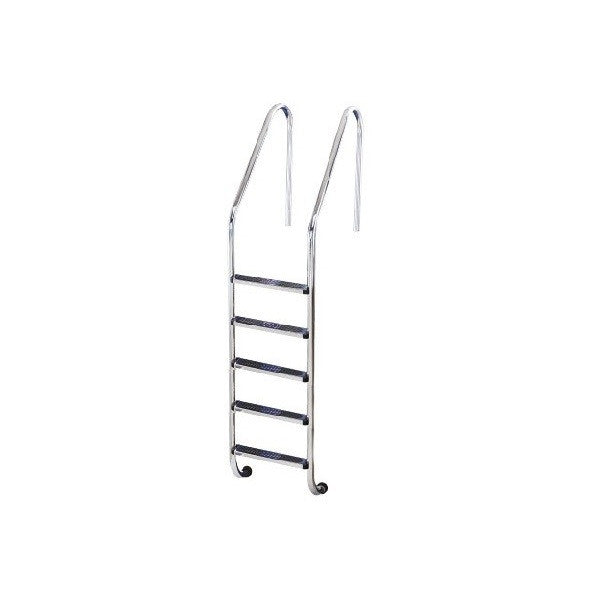 Medence létra, AISI316, nagy ívű, 5 fokos, ezüst, rozsdamentes acél, csúszásmentes, ergonomikus (AS-111015)