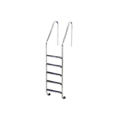 Medence létra, AISI316, nagy ívű, 5 fokos, ezüst, rozsdamentes acél, csúszásmentes, ergonomikus (AS-111015)