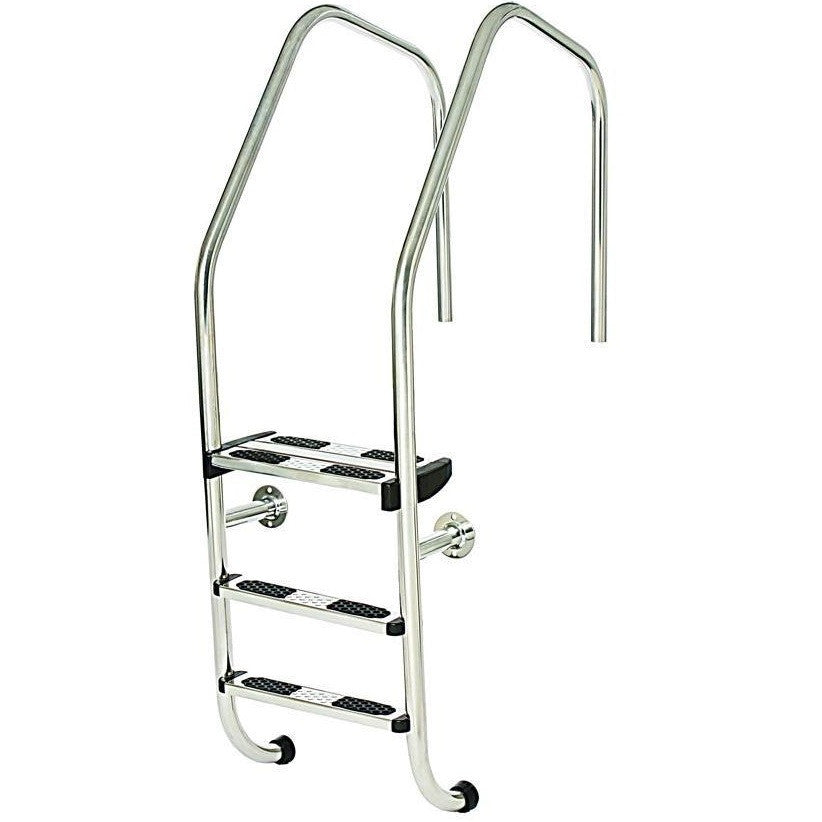 Medence létra, AISI304, extra nagy ívű, 3 fokos, ezüst, rozsdamentes acél, csúszásmentes, ergonomikus (AS-113013)