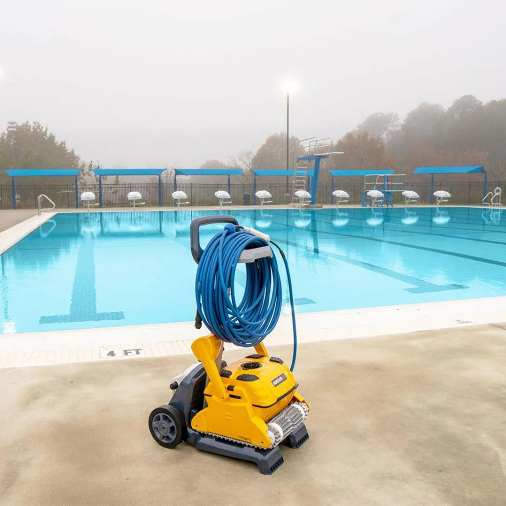 Medencetisztító robot, Dolphin Wave 100 CB, teljes medencetisztítás (padló, fal és vízvonal tisztítás), távirányítás, finom és ultrafinom szűrőrendszer, 4/6/8 órás ciklusidő, Caddy tartozék