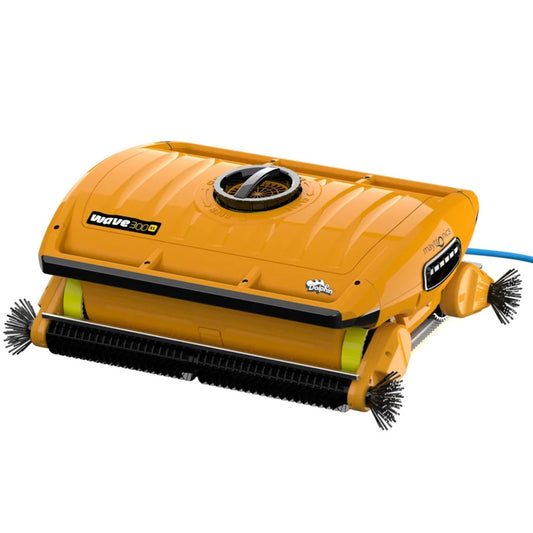 Medencetisztító robot, Dolphin Wave 300XL, padlótisztítás, MMI vezérlés, háromszintű zsákos szűrőrendszer, 1–8 órás ciklusidő, nagy teljesítményű közületi kivitel, Caddy tartozékkal