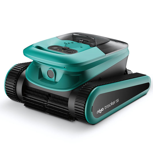 Medencetisztító robot, Niya Tracker 55 EU, fekete, akkumulátoros, vezeték nélküli, automata, padló és fal tisztítás, vízvonal tisztítás
