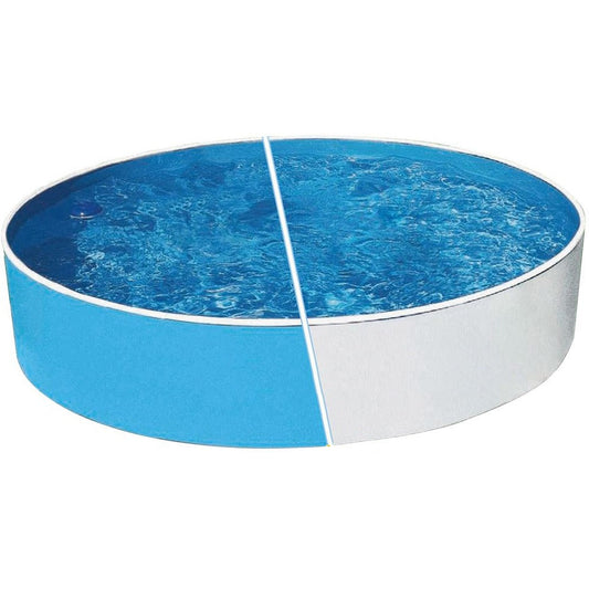 Fémpalástos medence, Azuro, kék, 3,6 x 0,9 m, kör alakú, szűrő nélkül, horganyzott acéllemez, 7 rétegű, fóliavastagság 0,225 mm