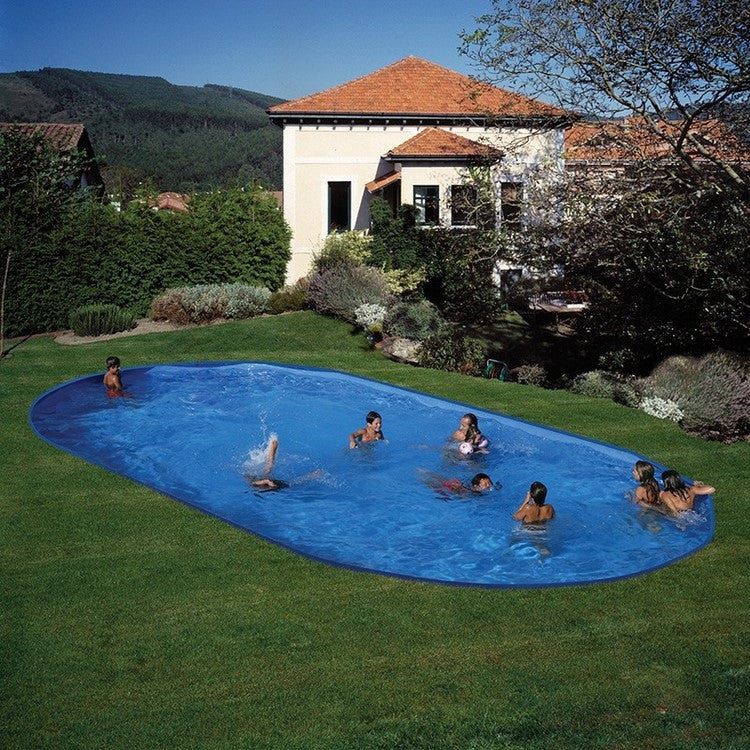 Medence belső fólia, Azuro Lagoon, kék, 7,3 x 3,7 x 1,2 m, UV álló, 0,40 mm, ovális fémpalástos medencéhez