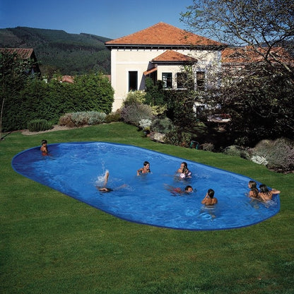 Medence belső fólia, Azuro Lagoon, kék, 7,3 x 3,7 x 1,2 m, UV álló, 0,40 mm, ovális fémpalástos medencéhez