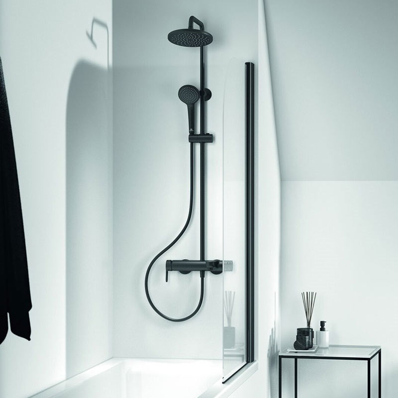 Ideal Standard Cerafine O egykaros zuhanyrendszer kádtöltővel rövid felszállócsővel, silk black