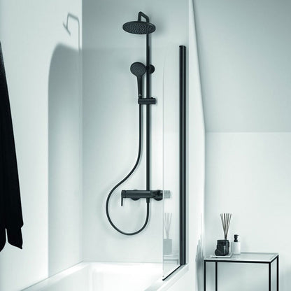 Ideal Standard Cerafine O egykaros zuhanyrendszer kádtöltővel rövid felszállócsővel, silk black