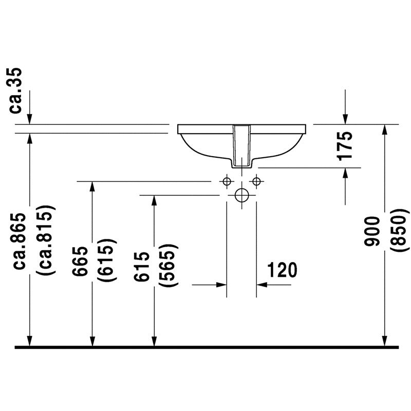 Duravit D-Code mosdó 49,5x29 cm alulról beépítető