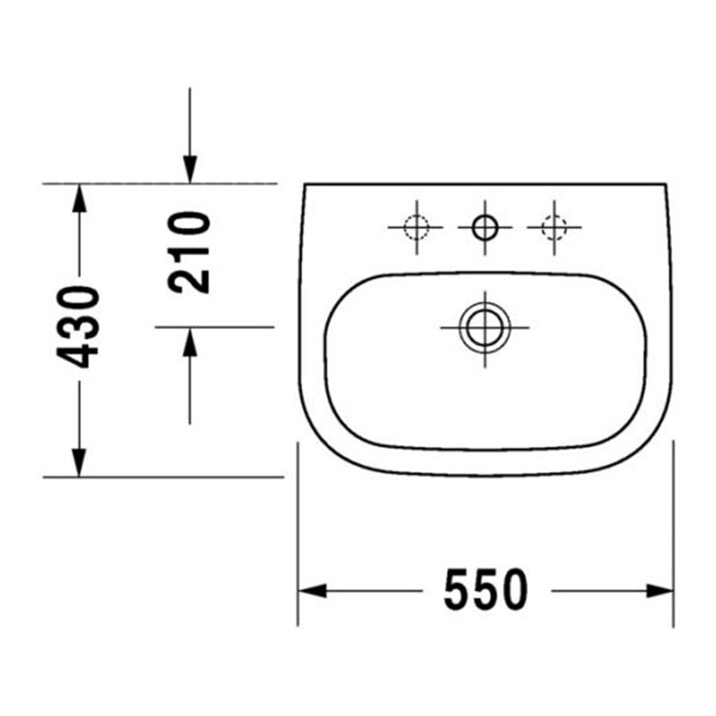 Duravit D-Code mosdó 55x43 cm 1 csaplyukkal