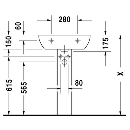 Duravit D-Code mosdó 55x43 cm 1 csaplyukkal