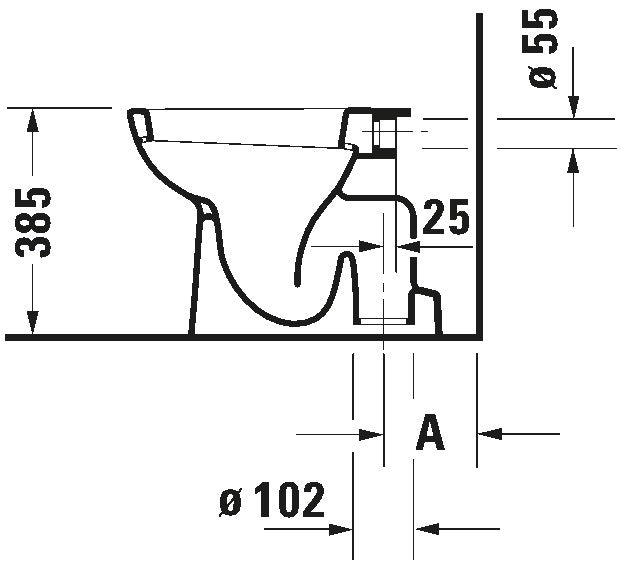 Duravit D-Code mélyöblítésű, nyitott peremes, alsó kifolyású álló wc