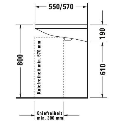 Duravit DuraStyle 65x57 cm-es mosdó med (akadálymentes)