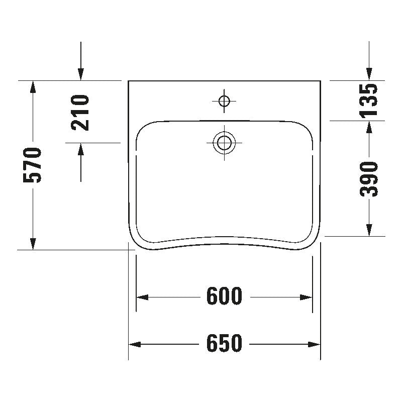 Duravit DuraStyle 65x57 cm-es mosdó med (akadálymentes)