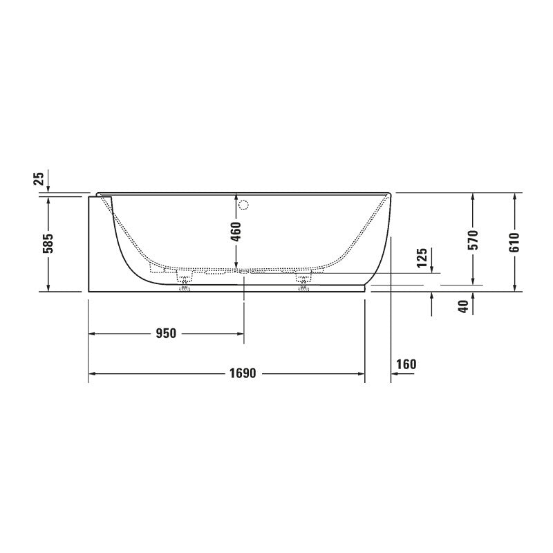 Duravit Luv akril fürdőkád 1850 x 950 mm