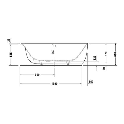 Duravit Luv akril fürdőkád 1850 x 950 mm