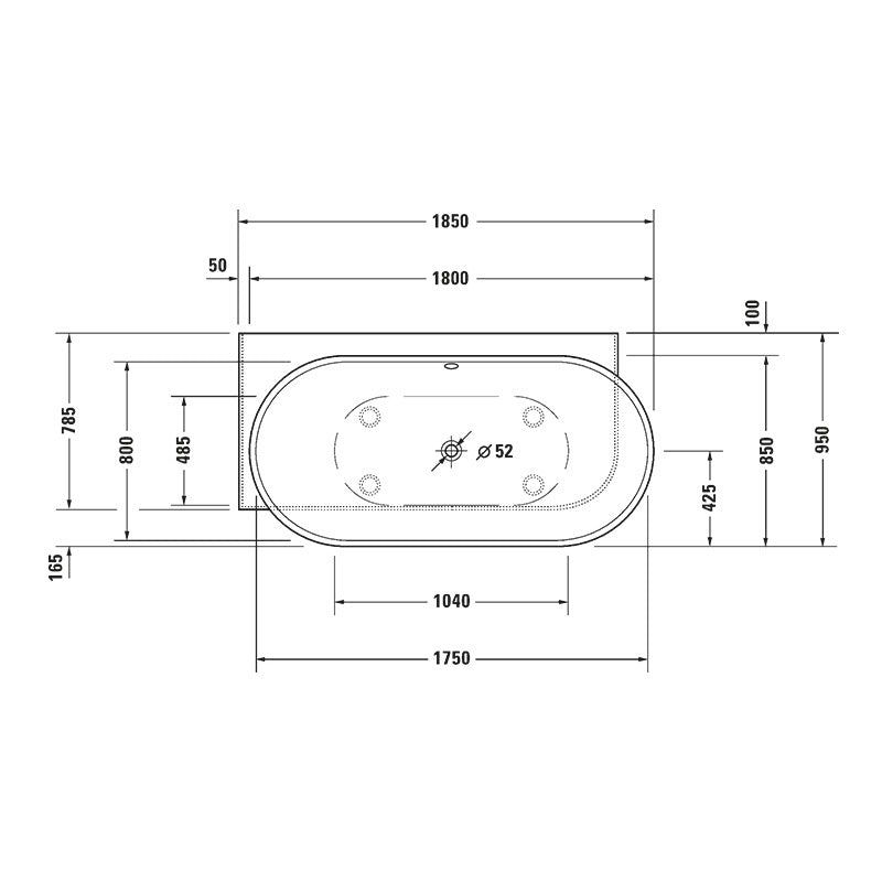 Duravit Luv akril fürdőkád 1850 x 950 mm