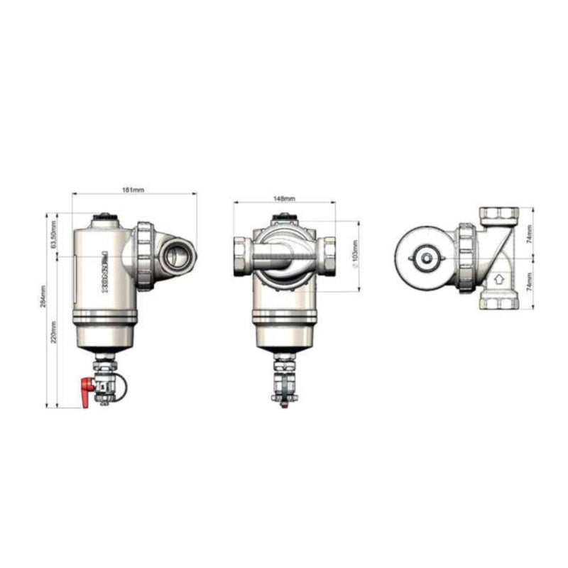Fernox TF1 Omega Filter mágneses iszapleválasztó 5/4"