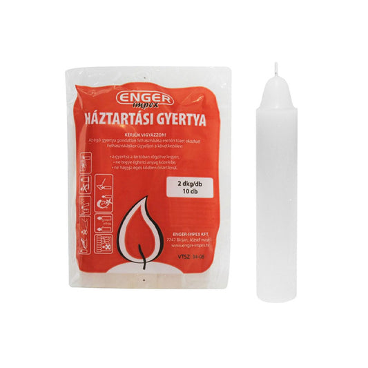 Gyertya háztartási 2dkg 10db/csomag