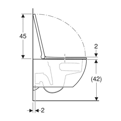 Geberit Acanto fali, mélyöblítésű WC szett, zárt forma, TurboFlush, wc ülőkével
