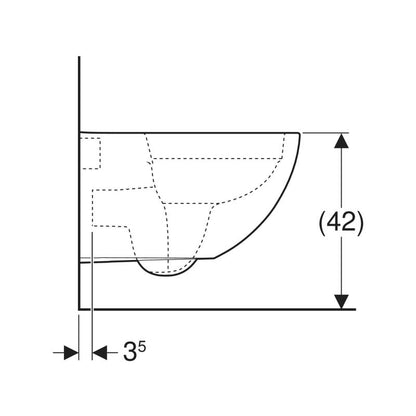 Geberit Acanto fali WC, mélyöblítésű, zárt forma, Rimfree, 51 cm