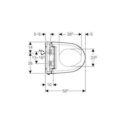 Geberit AquaClean 4000 készlet, WC kerámiára szerelhető berendezés fali WC-vel, alpin fehér