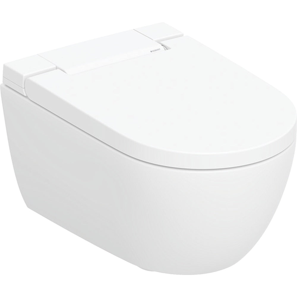 Geberit AquaClean Alba komplett higiéniai berendezés, fali WC-vel, fehér / KeraTect , design takarólap fehér
