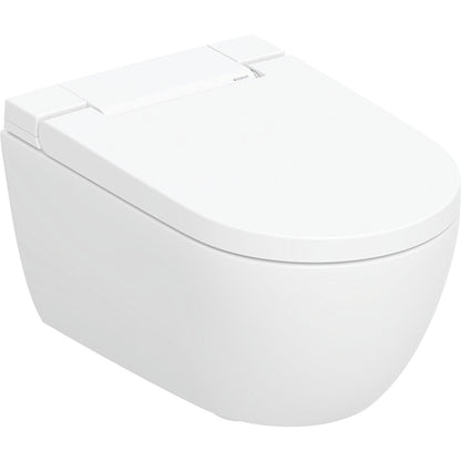 Geberit AquaClean Alba komplett higiéniai berendezés, fali WC-vel, fehér / KeraTect , design takarólap fehér