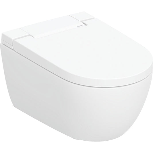 Geberit AquaClean Alba komplett higiéniai berendezés, fali WC-vel, fehér / KeraTect , design takarólap fehér