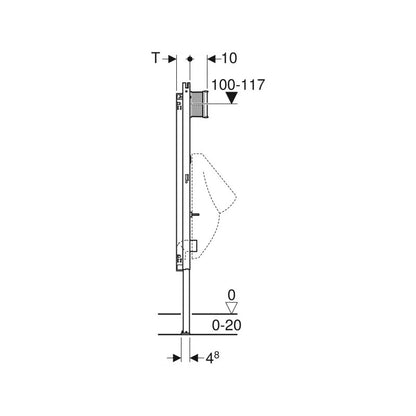 Geberit Duofix vizelde szerelőelem, 130 cm, univerzális, Basic vizeldevezérléshez