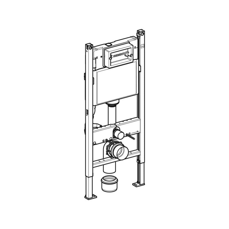 Geberit Duofix fali WC-szerelőelem, 112 cm, Delta 12 cm-es falsík alatti öblítőtartállyal