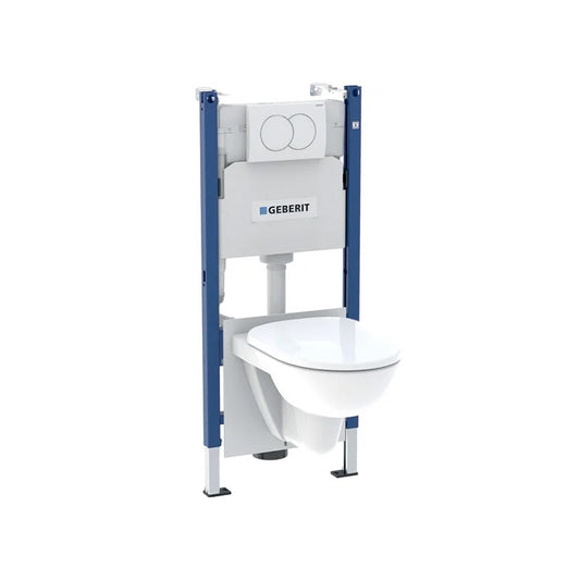 Geberit Duofix wc szett delta 01 fehér "g30" /szerelőkeret + nyomólap + zajcsökkentő + fali rögzítő + wc csésze + ülőke/