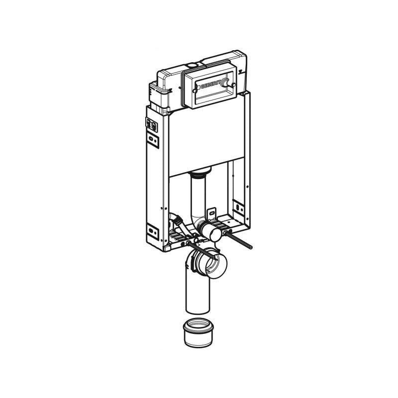 Geberit Kombifix fali WC-szerelőelem, 108 cm, Delta 12 cm-es falsík alatti öblítőtartállyal